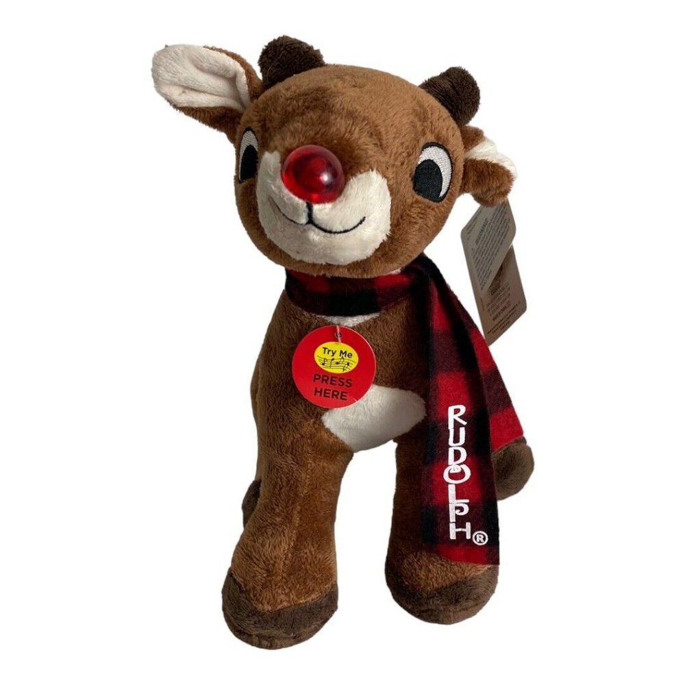 Rudolph The Red-Nosed Reindeer Christmas 9” Stuffed Plush Musical Light-Up NEW